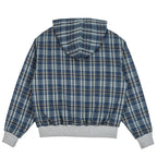 Unisex Padded Hoodie Bomber Jacket with Checkered Flannel Lining and Sturdy Zipper Fashion Glam