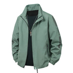 Men's minimalist technical leisure jacket with high collar, concealed zipper, and elastic cuffs Fashion Glam