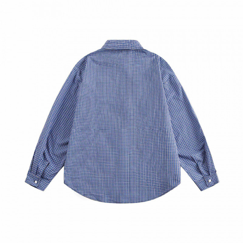 Unisex Oversized Check Shirt in Relaxed Fit with Button-Down Collar, Breast Pocket and Rounded Hem Fashion Glam