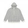 Unisex Oversize Hoodie with Half Zipper, Striped Pattern and Kangaroo Pocket Fashion Glam