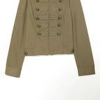 Ladies tailored field jacket in regimental style with stand-up collar and decorative stripes Fashion Glam
