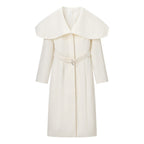 Women’s coat with oversized cape collar and fitted belt Fashion Glam