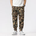Men's cargo pants in jogger style with camouflage, elastic cuffs, and multifunctional pockets Fashion Glam