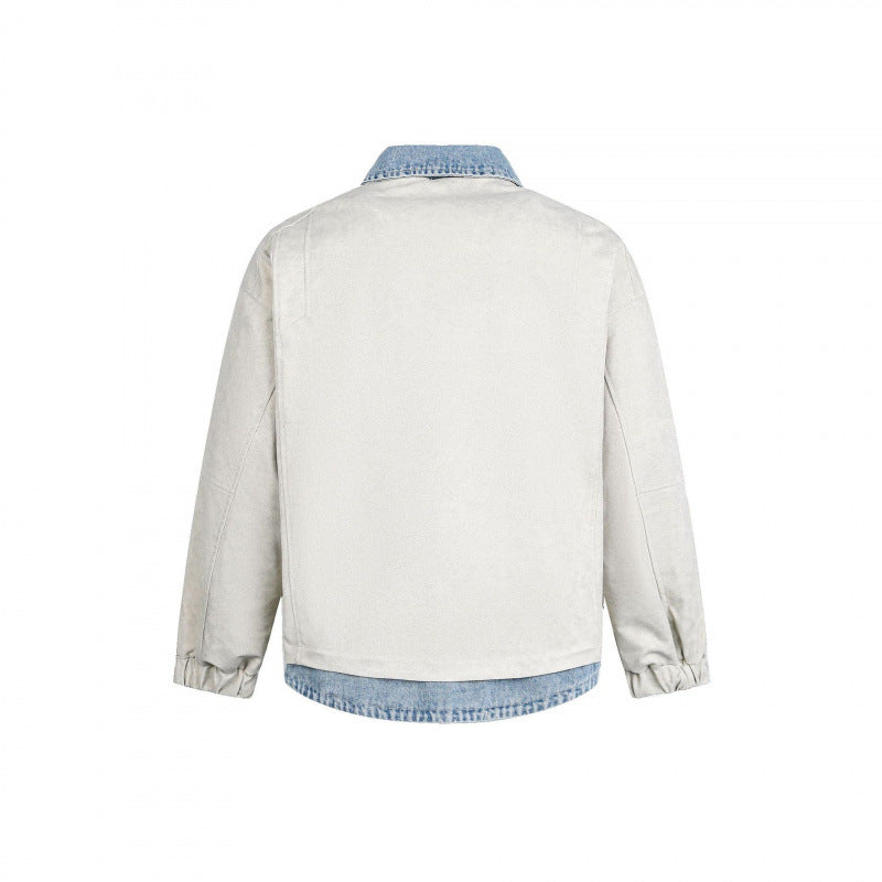 Men's layering jacket with suede look and integrated denim lining Fashion Glam