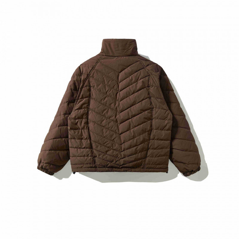 Unisex Padded Quilted Jacket with High Collar, Drawstring Hem and Elastic Cuffs Fashion Glam