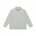 Unisex Textured Half-Zip Knit Sweater in Boxy Cut with Stand-up Collar Fashion Glam