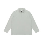 Unisex Textured Half-Zip Knit Sweater in Boxy Cut with Stand-up Collar Fashion Glam