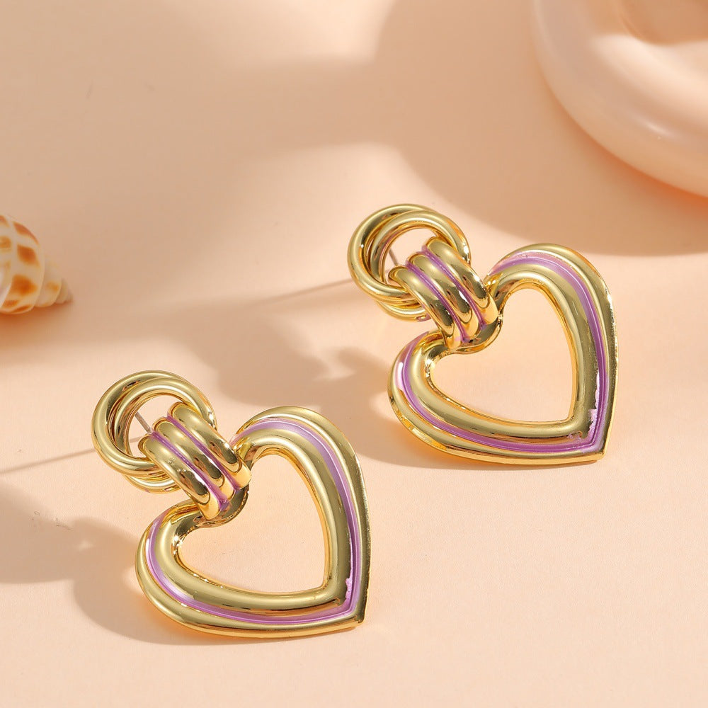 Women’s earrings in modern heart design Fashion Glam