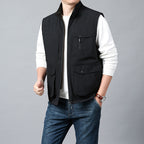 Men's functional vest in urban utility style with organizer pockets and stand-up collar Fashion Glam