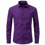 Men's elegant long-sleeve shirt made of high-quality cotton with modern collar Fashion Glam