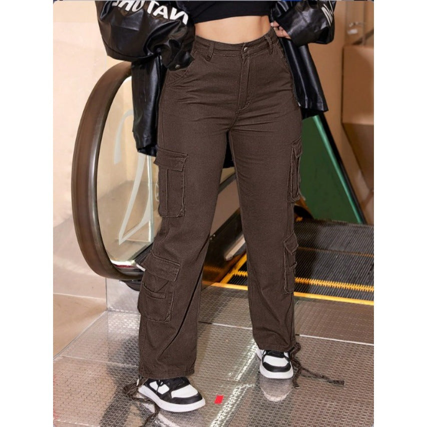 Ladies Utility Cargo Chino with multiple flap pockets and drawstring hem Fashion Glam