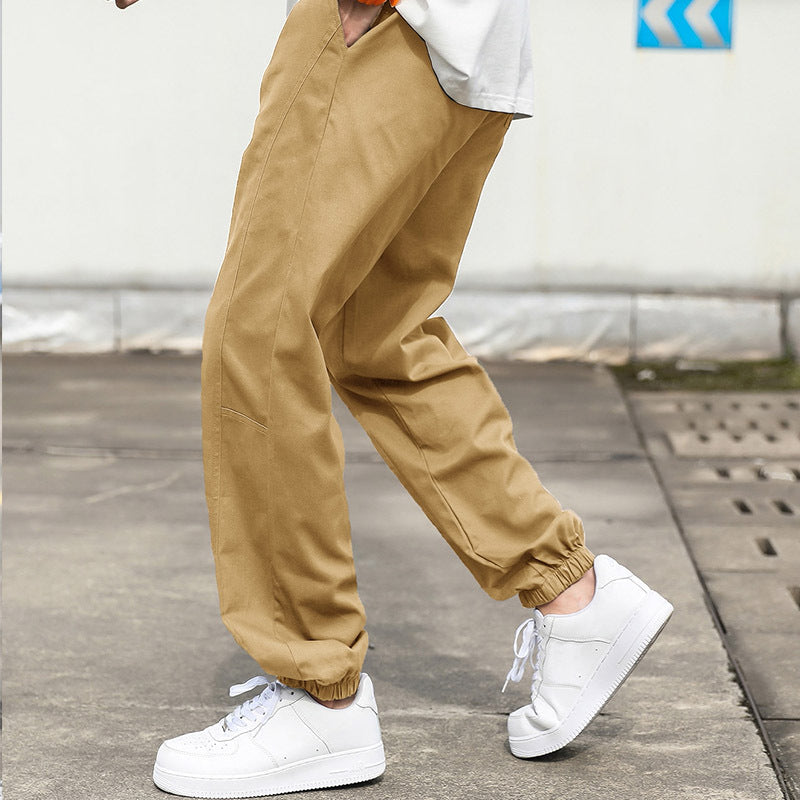 Men's Casual Cargo Pants with Elastic Waistband and Practical Side Pockets Fashion Glam