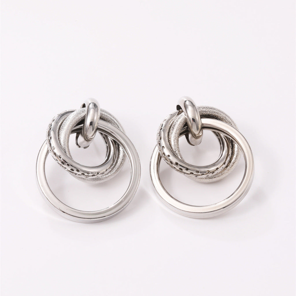 Women's Hanging Earrings with Elegant, Curved Ring Design Fashion Glam