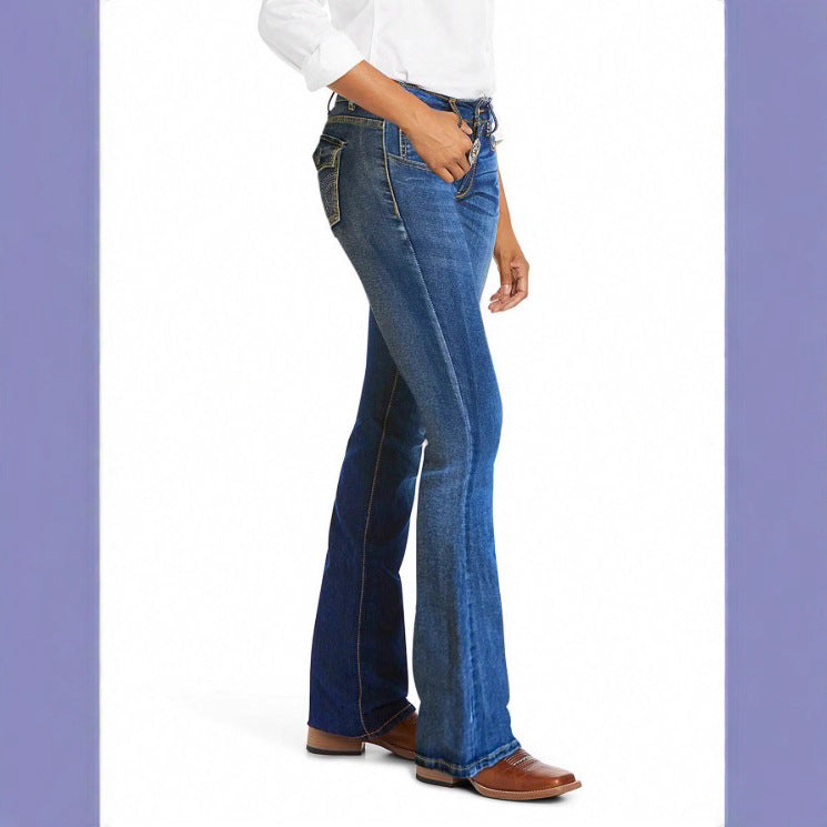 Women Bootcut Jeans with slightly flared leg and figure-shaping stretch Fashion Glam