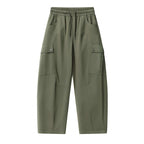 Unisex Loose Cargo Pants with Elastic Waistband, Drawstring and Patch Flap Pockets Fashion Glam