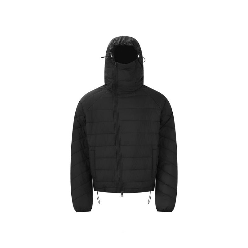 Unisex lightweight padded hooded jacket with thermo insulation, stand-up collar and concealed zipper Fashion Glam