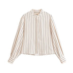 Women's High-waisted Wide Pleated Pants with Drawstring and Vertical Stripes Fashion Glam