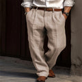 Men's linen pants with a wide cut and pleats Fashion Glam