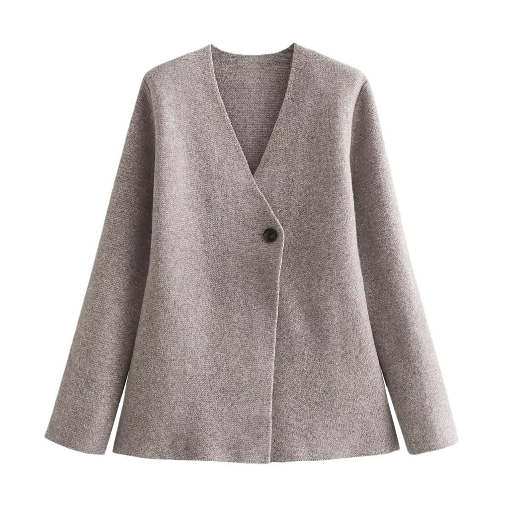 Women's fitted tailored blazer with peplum hem and single-button placket Fashion Glam