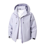 Men's Lightweight Softshell Hooded Jacket with Adjustable Hood and Wind- and Water-Repellent Membrane Fashion Glam