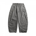 Unisex Wide Cropped Cargo Pants with Elastic Waistband, Drawstring and Overlay Pockets Fashion Glam