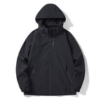 Men's waterproof and windproof technical hooded outdoor jacket with welded seams and breathable lining Fashion Glam