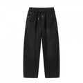 Unisex Loose Denim Pants with Elastic Waistband, Drawstring and Five Pockets Fashion Glam