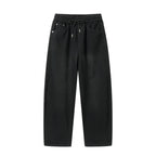 Unisex Loose Denim Pants with Elastic Waistband, Drawstring and Five Pockets Fashion Glam