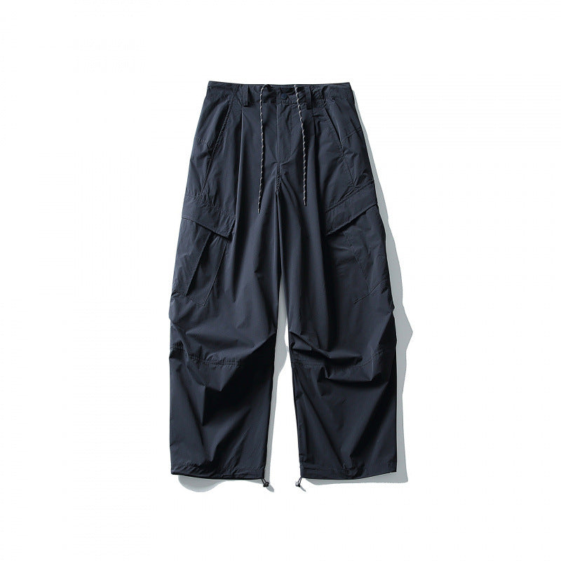 Men's loose technical cargo pants with drawstring waistband and adjustable leg closures Fashion Glam