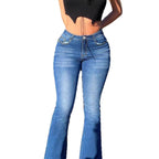 Women's High-Waisted Sculpting Bootcut Jeans with Waist-Shaping V-Waist Fashion Glam