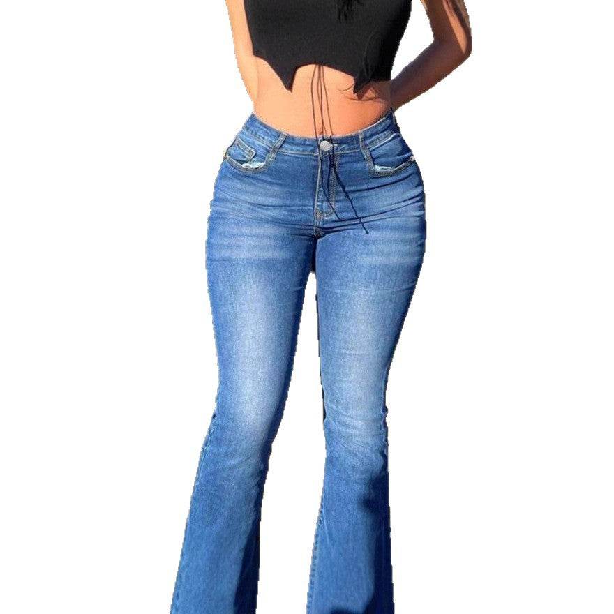 Women's High-Waisted Sculpting Bootcut Jeans with Waist-Shaping V-Waist Fashion Glam
