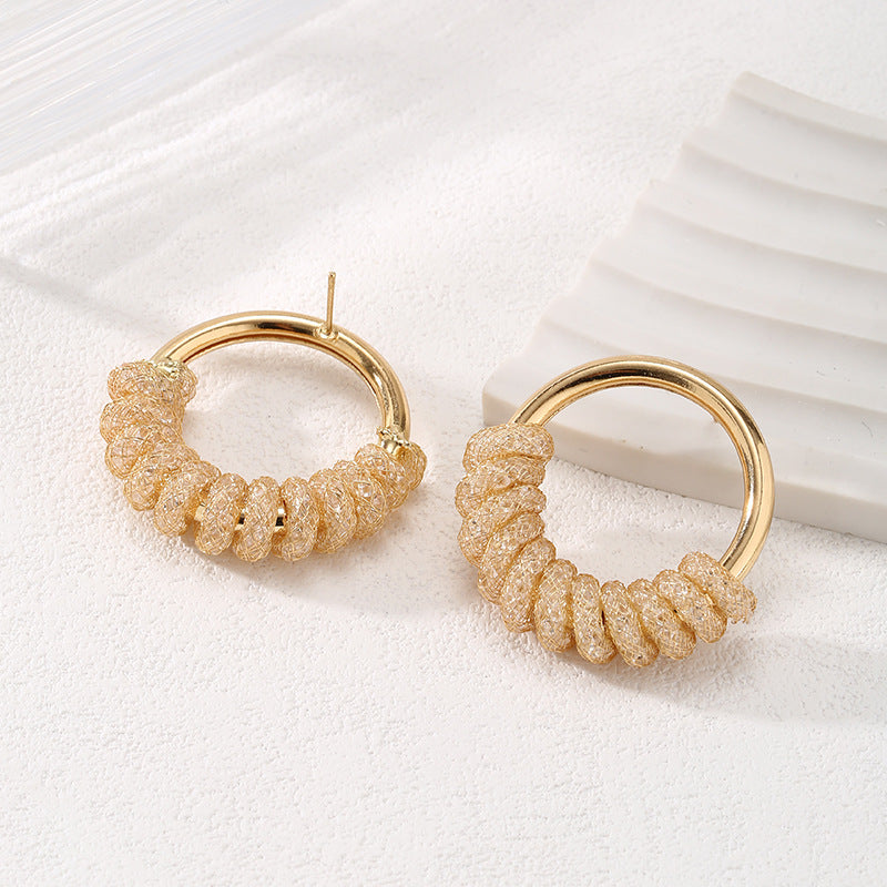 Women's Hanging Earrings with Artistic Spiral Structure Fashion Glam