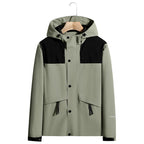 Men's Lightweight Water-Repellent Hooded Softshell Jacket with Concealed Press Stud Placket and Drawstring Fashion Glam