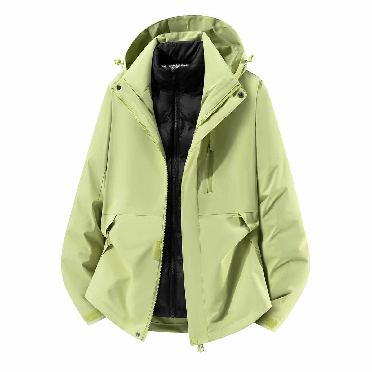Men's Waterproof Three-Piece Winter Jacket with Removable Down Inner Jacket and Hood Fashion Glam
