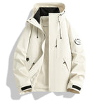 Men's Water and Windproof Softshell Outdoor Jacket with Adjustable Hood Fashion Glam