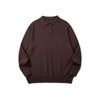 Unisex Boxy Fine Knit Polo Shirt with Henley Placket, Ribbed Cuffs and Raglan Sleeves Fashion Glam
