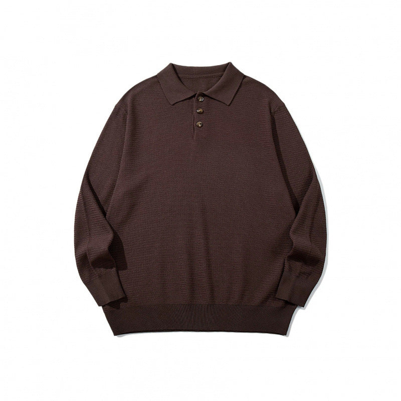 Unisex Boxy Fine Knit Polo Shirt with Henley Placket, Ribbed Cuffs and Raglan Sleeves Fashion Glam