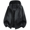 Men's Hooded Utility Softshell Jacket with Oversize Cut, Zipper Pockets and Elastic Hem Fashion Glam