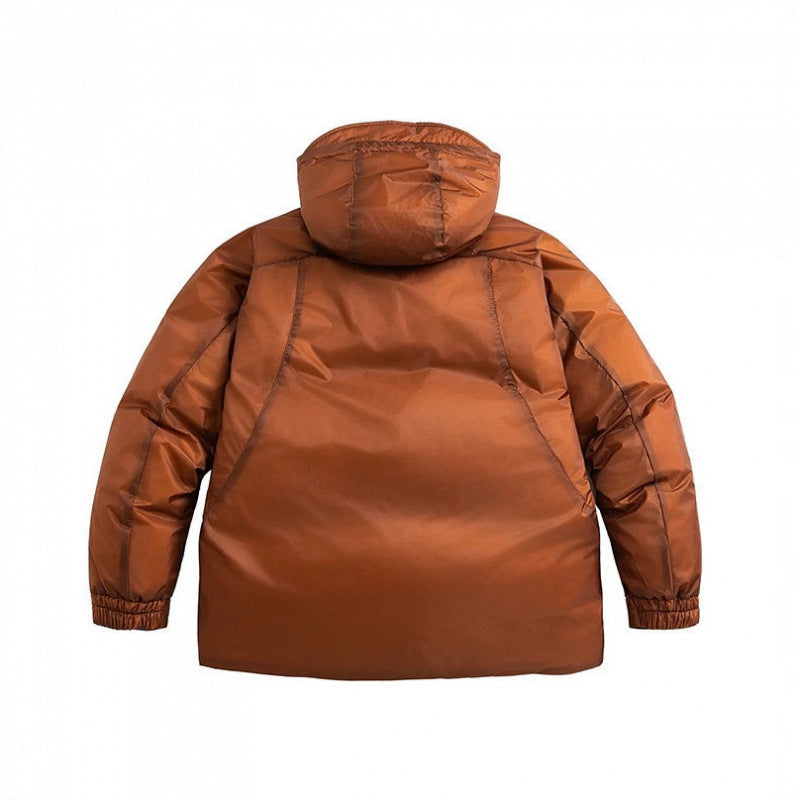 Unisex Oversize padded hoodie with diagonal zip pockets and adjustable hem Fashion Glam