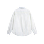 Unisex Lightweight Oversized Shirt made of Structured Blend with Chest Pocket and Rounded Hem Fashion Glam