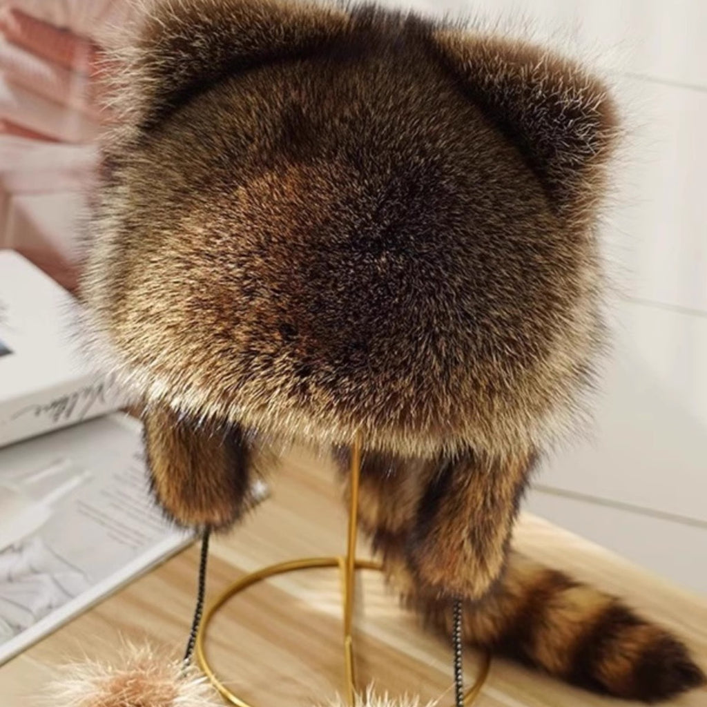 Women's winter hat with ear flaps, pom pom and animal ears made of high-quality faux fur Fashion Glam