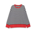 Women's Striped Oversized Sweater with Contrast Cuffs Fashion Glam