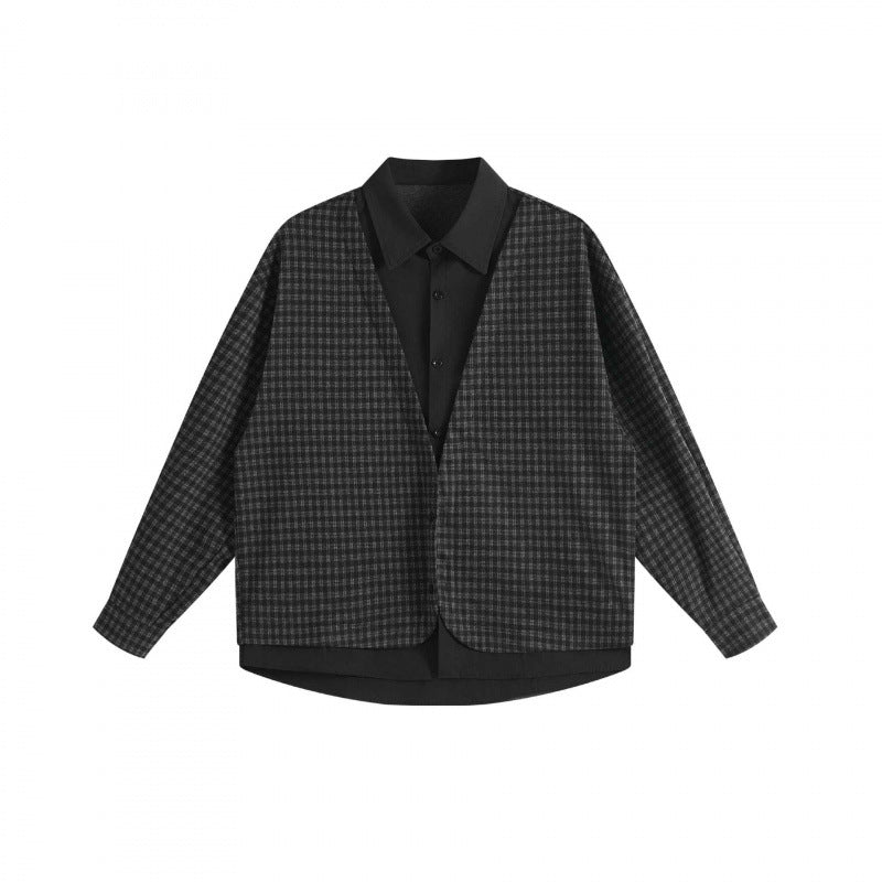 Unisex Boxy Overshirt with integrated shirt front, V-neck and boxy silhouette Fashion Glam