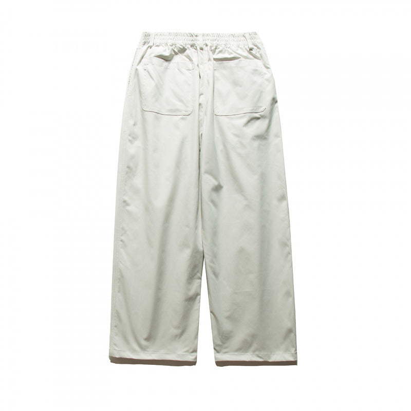 Unisex Wide Pleated Trousers with Elastic Waistband and Creases Fashion Glam