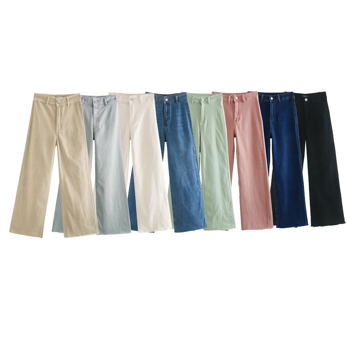 Women's loose high-waist worker pants with patch back pockets Fashion Glam