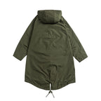 Unisex Oversize Wind and Waterproof Parka with Hood and Fish Tail Hem Fashion Glam