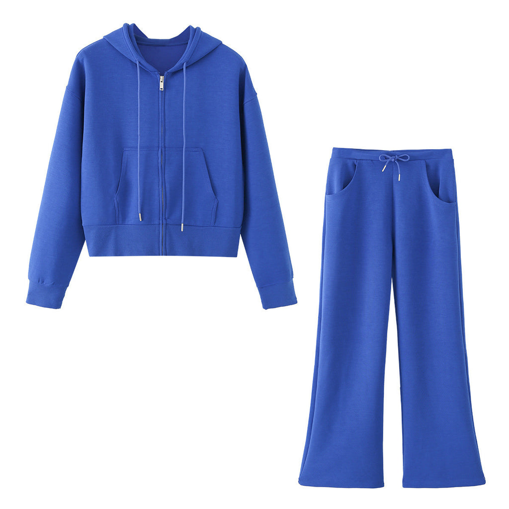 Ladies Wide Lounge Pants with High Waist, Drawstring and Side Pockets Fashion Glam