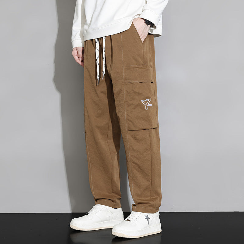 Men's loose-fitting cargo joggers with large flap pocket and drawstring Fashion Glam