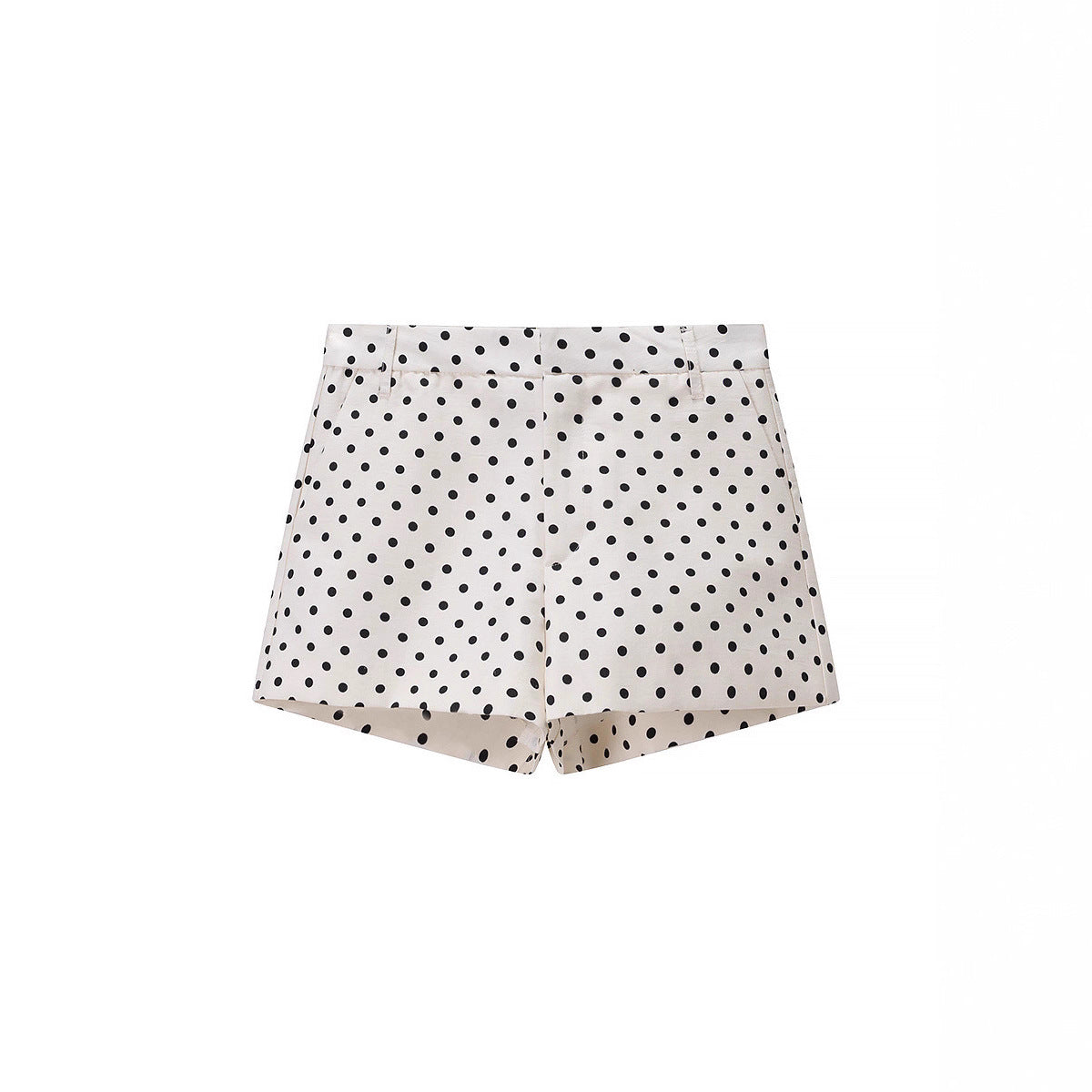 Women’s lightweight polka dot set with oversized shirt jacket and drawstring shorts Fashion Glam