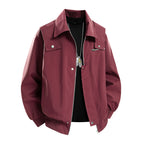 Men's Oversize Utility Coach Jacket with Zipper, Snap Placket, and Elastic Cuffs Fashion Glam